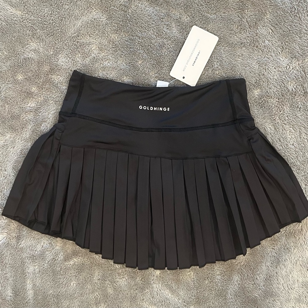 Gold Hinge Black Tennis Skirt NWT